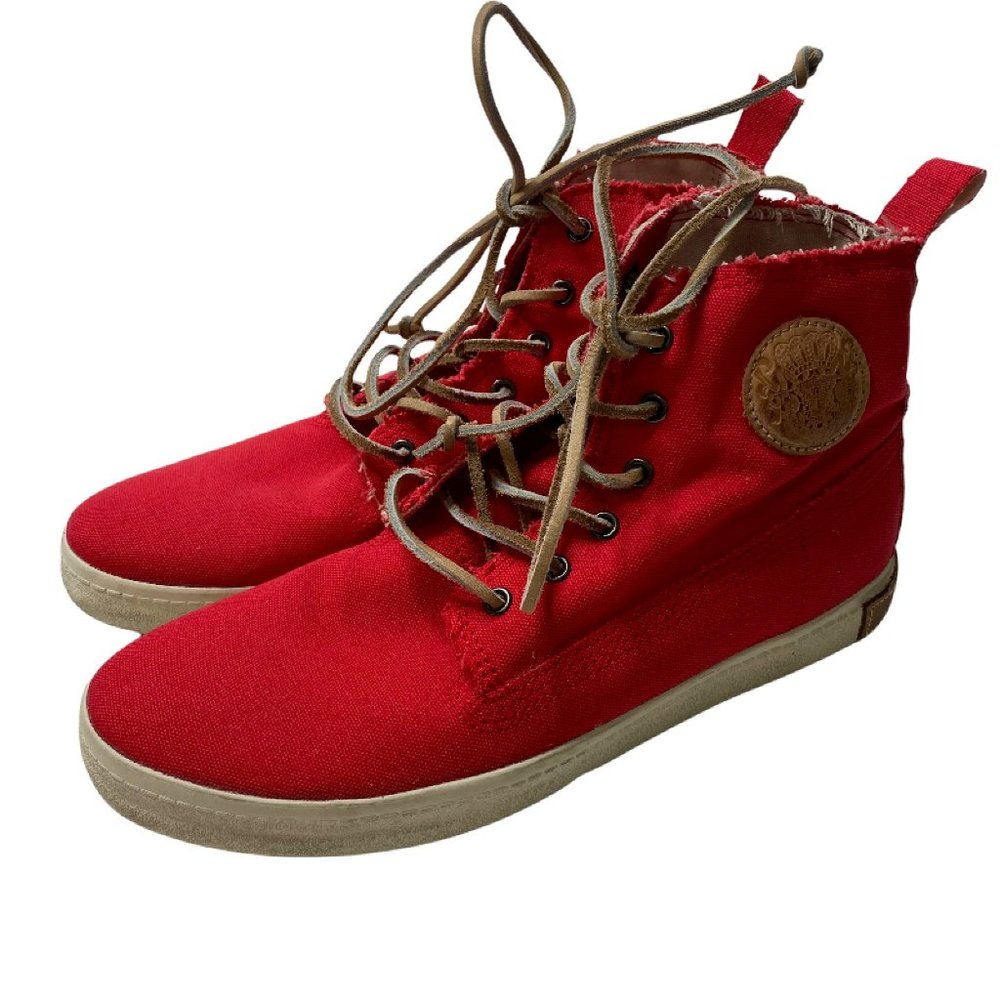 NEW Blackstone Red Canvas FL86 High Top Sneakers